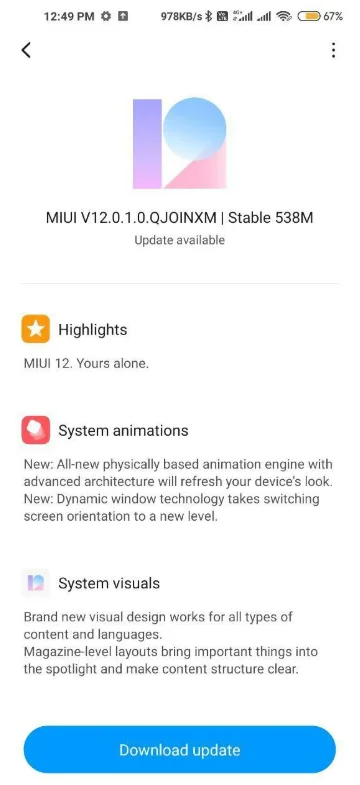 MIUI 12 Stable for redmi note 9